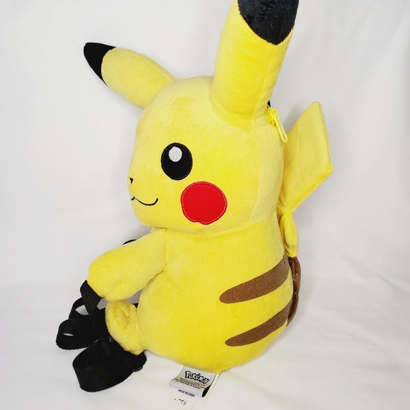 LNew-Pikachu Pokemon Piggyback Backpack w/ 2 Fashion Pins 2016 Adjustable Straps - Picture 3 of 11